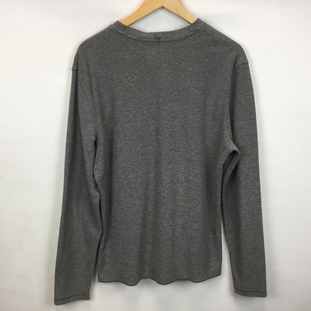 Billy Reid Men's Gray Heathered Long Sleeve Henley Shirt Size L Classic - Picture 2 of 11